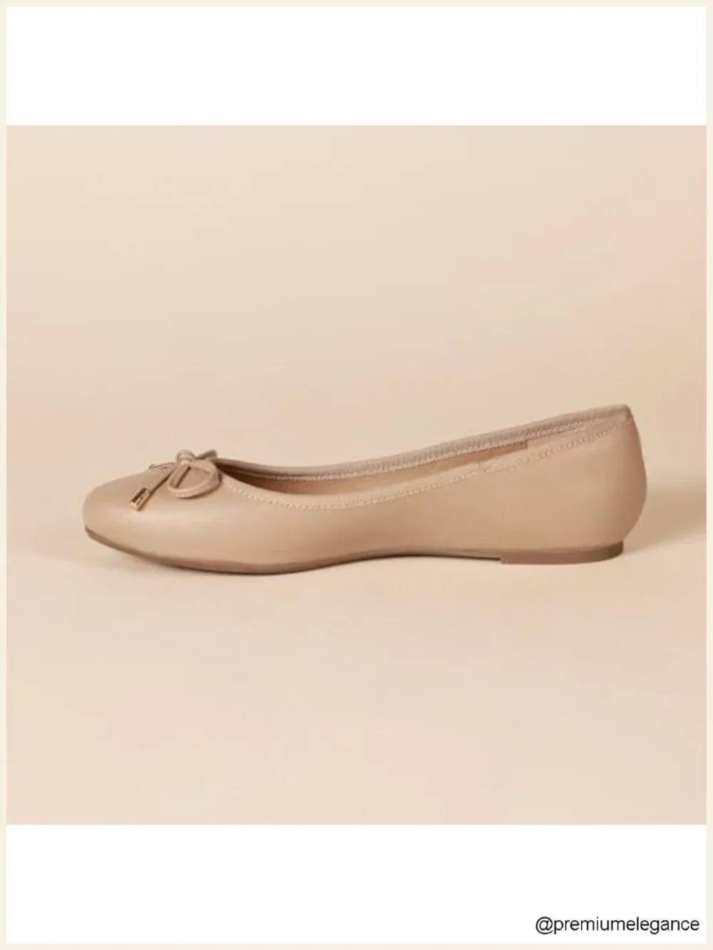 Faux Leather Ballet Flats with Bow